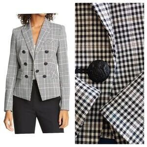 Veronica Beard 2 Diego plaid houndstooth cotton wool Dickey Blazer jacket